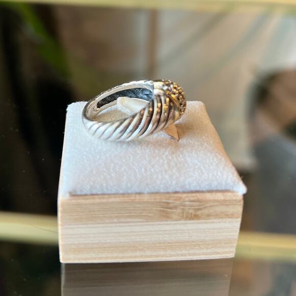 DAVID YURMAN Diamond Sculpted Cable Ring SZ 5 - Picture 2 of 4